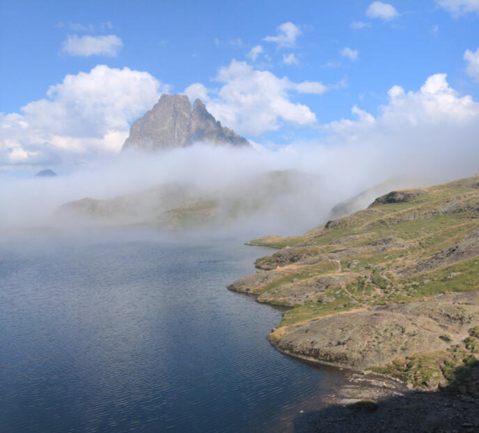 A Lake in the Pyrenees. A Lake in the Pyrenees.